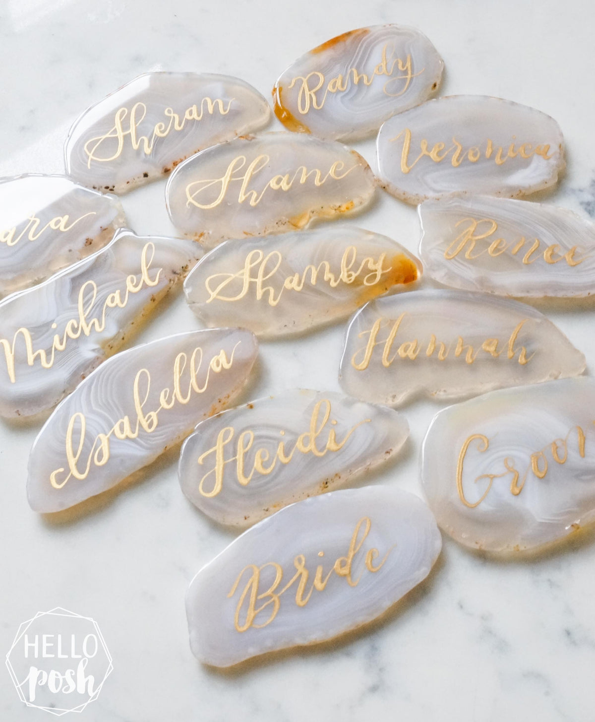 Agate slice place cards