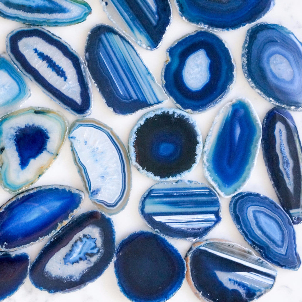 Blue agate slices - Small