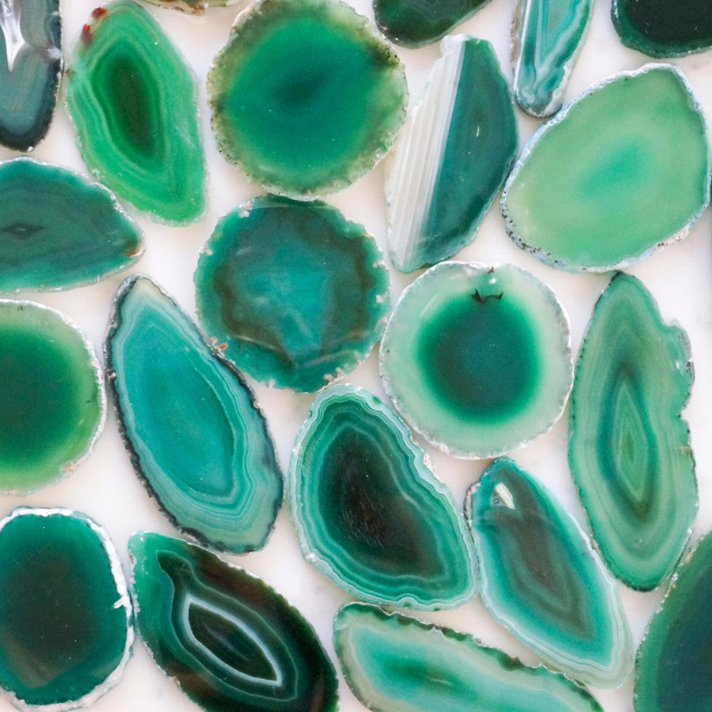 Green agate slices - Small