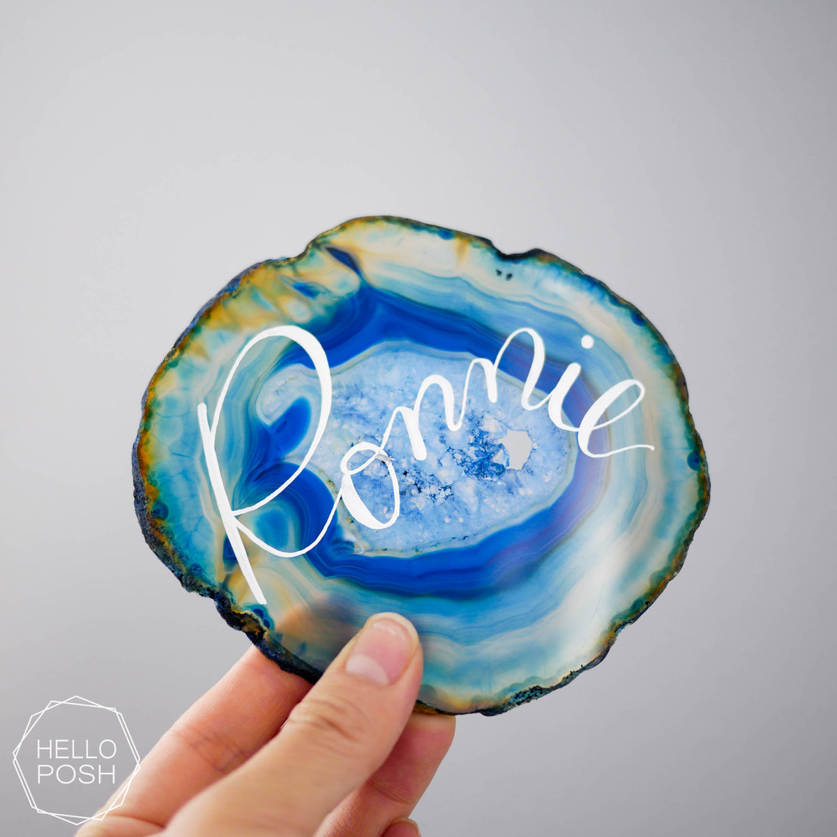 4" Agate coaster place cards