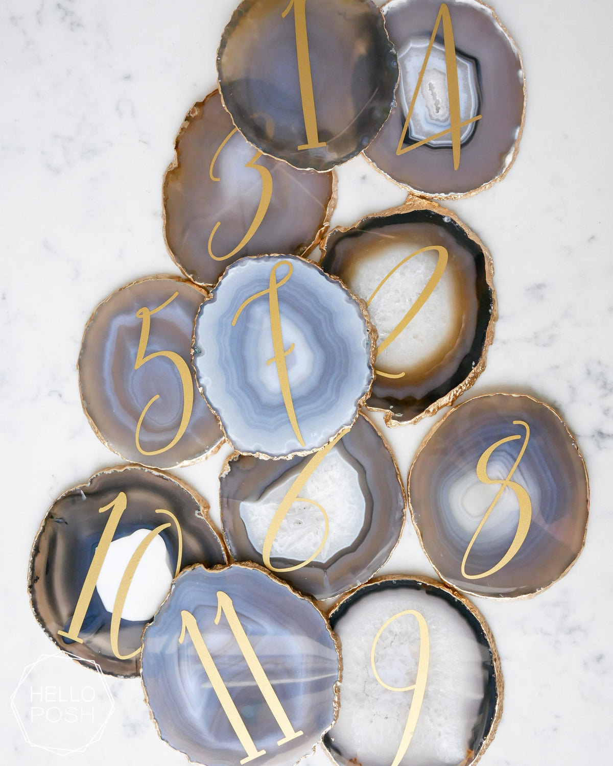 4" Agate Slice Table Number