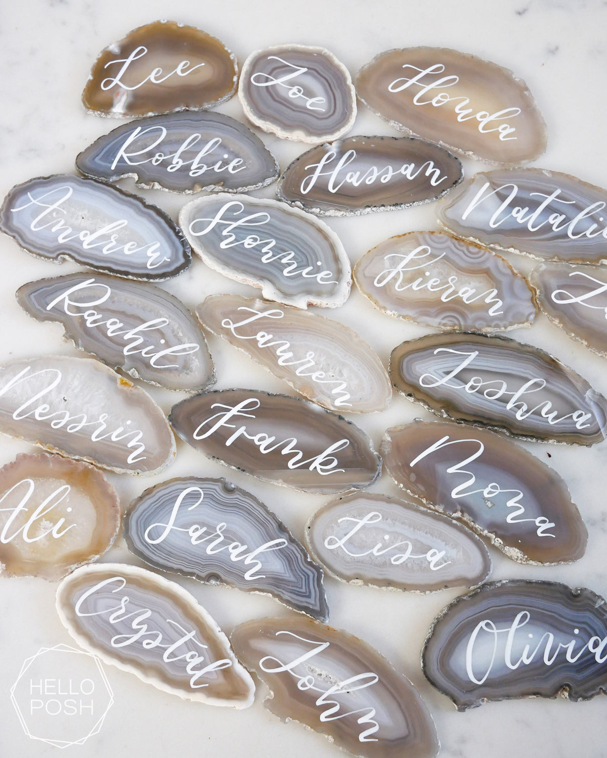 Agate slice place cards