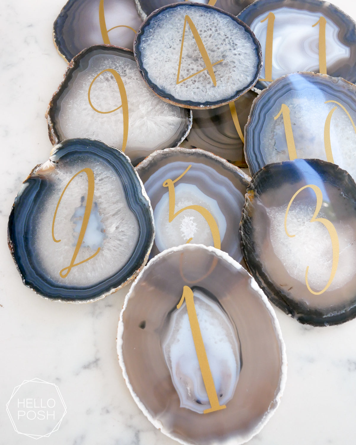 4" Agate Slice Table Number