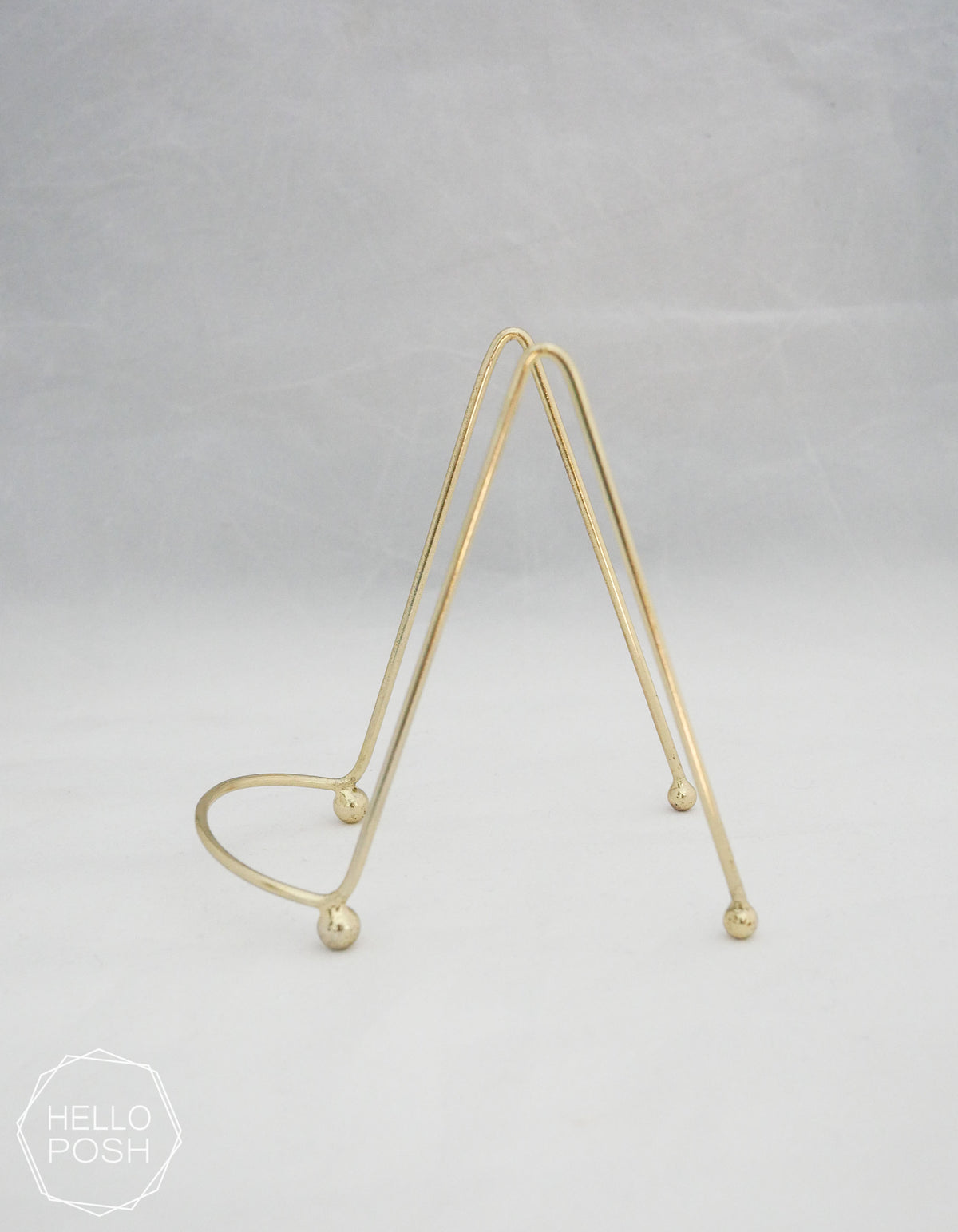 Small gold easels; Brass display stands