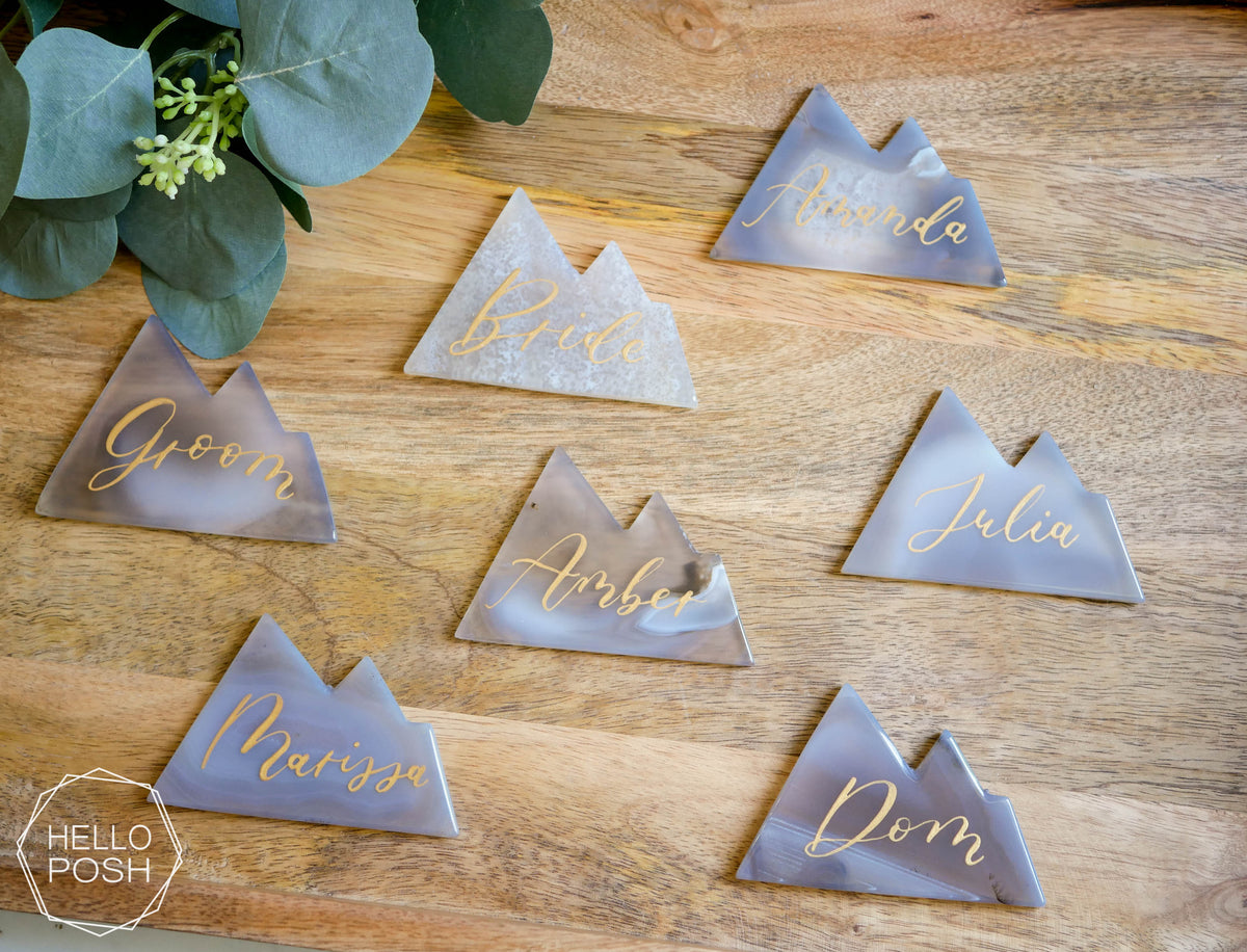 Mountain agate place card