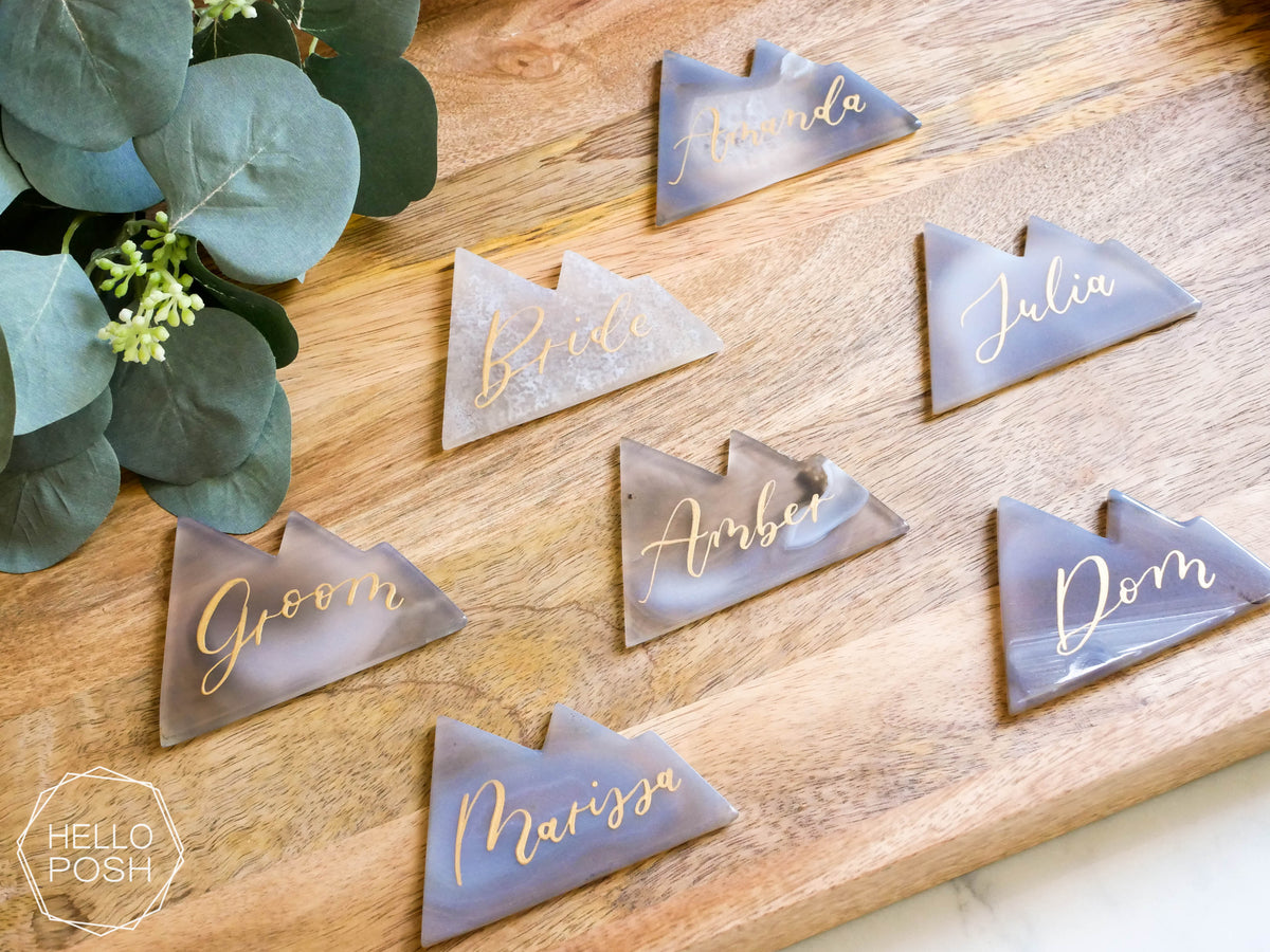 Mountain agate place card