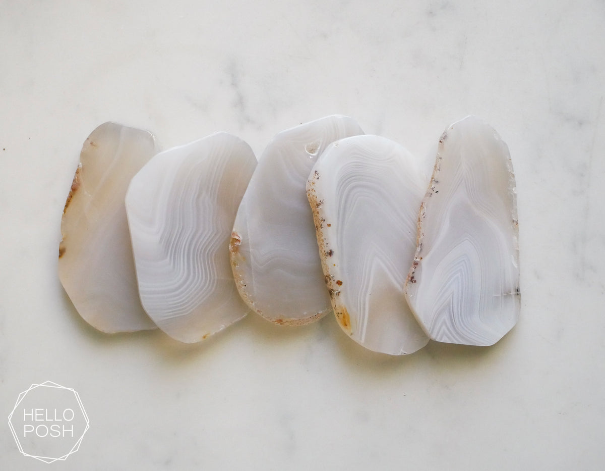Luxe White Agate Escort Cards