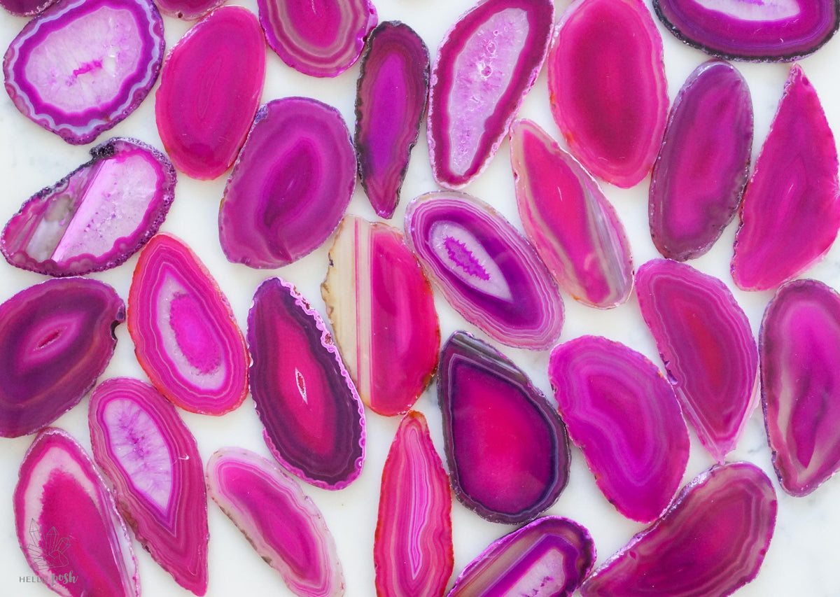 Pink agate slices - Small