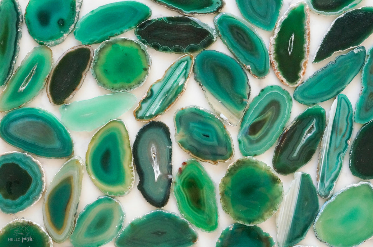 Green agate slices - Small