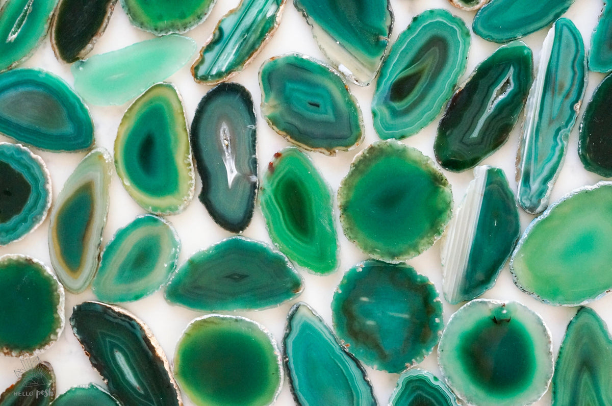 Green agate slices - Small