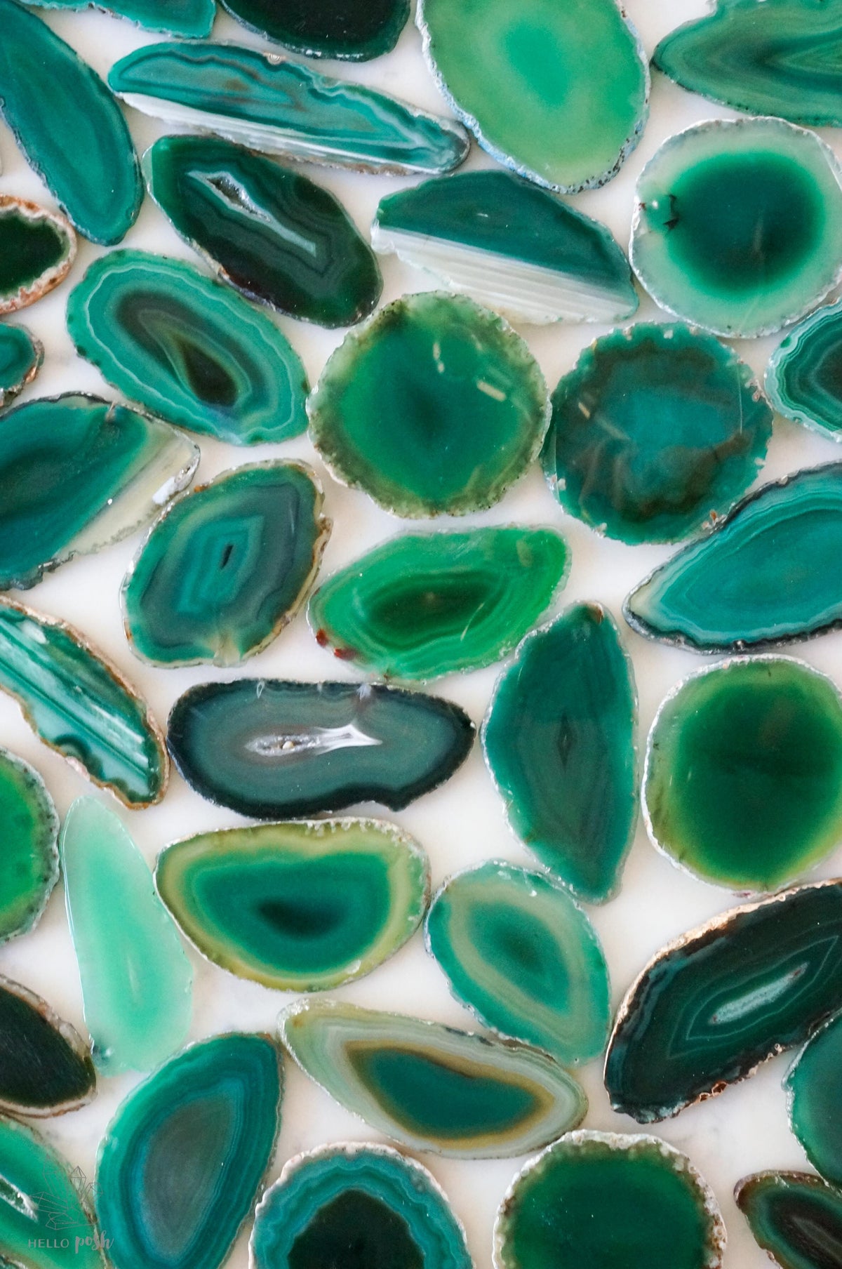 Green agate slices - Small