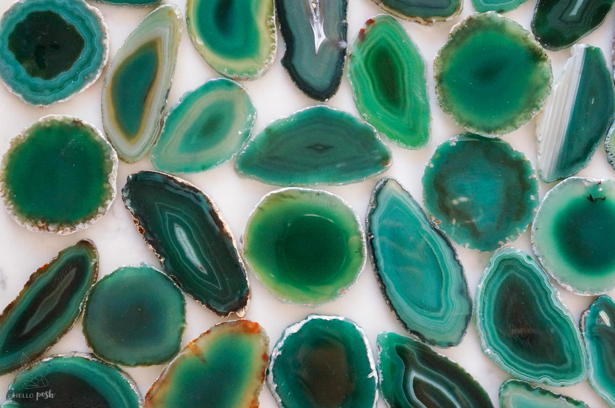 Green agate slices - Small