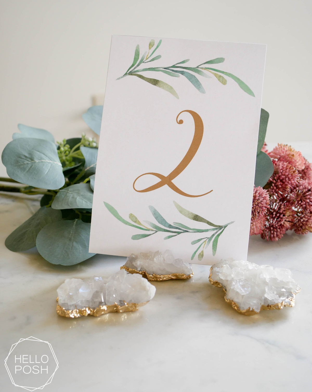 Crystal Quartz Gold Plated Card Holders